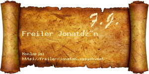 Freiler Jonatán névjegykártya